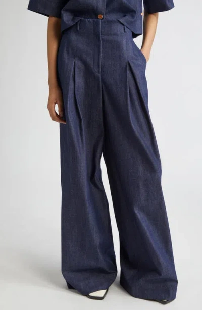 Lafayette 148 New York Warren Inverted Pleat Wide Leg Jeans