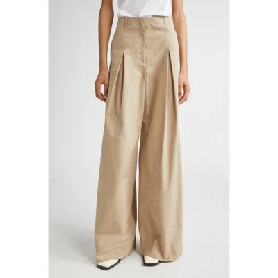 Lafayette 148 New York Warren Inverted Pleat Wide Leg Pants In Brown