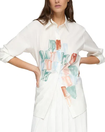Lafayette 148 New York White Boyfriend Oversized Shirt