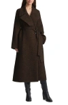 Lafayette 148 New York Wide Lapel Alpaca & Wool Blend Herringbone Wrap Coat