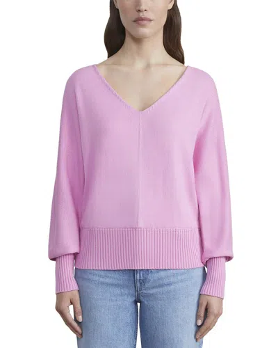 Lafayette 148 New York Wide V Neck Dolman Silk-blend Sweater In Pink