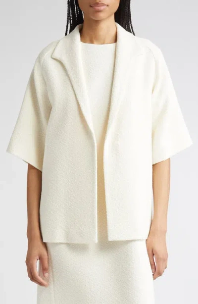 Lafayette 148 New York Wing Collar Short Sleeve Bouclé Jacket
