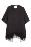 Lafayette 148 New York Wool & Cashmere Fringed Cape In Multi