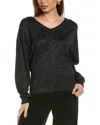 Lafayette 148 New York Wool & Silk-blend Voluminous Sleeve V-neck Sweater In Black