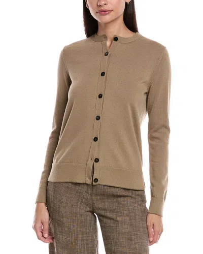 Lafayette 148 New York Wool-blend Cardigan In Brown