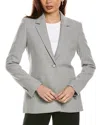 Lafayette 148 New York Wool-blend Single Button Blazer In Grey