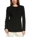 Lafayette 148 New York Wool Collarless Blazer In Black