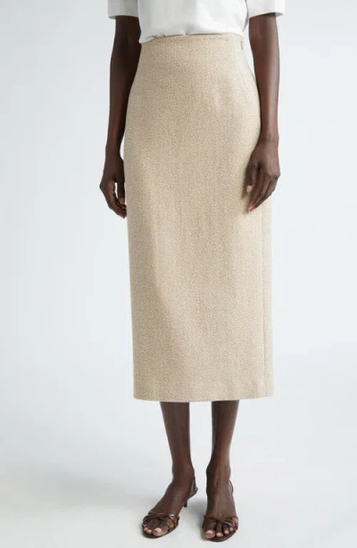 Lafayette 148 New York Wool Midi Pencil Skirt In Brown