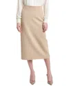 Lafayette 148 New York Wool Midi Pencil Skirt In Brown