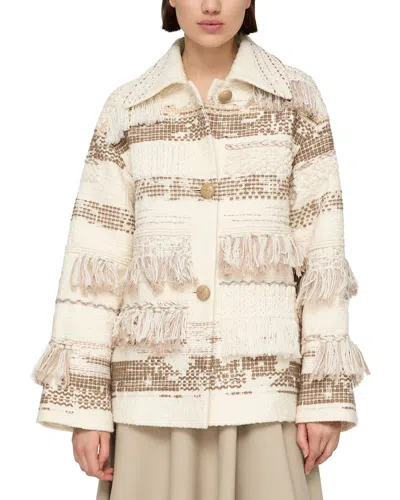 Lafayette 148 New York Wool-blend A-line Coat In Neutral