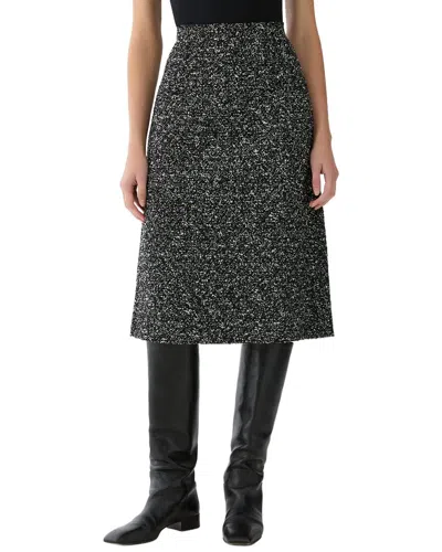 Lafayette 148 New York Wool-blend A-line Midi Skirt In Black