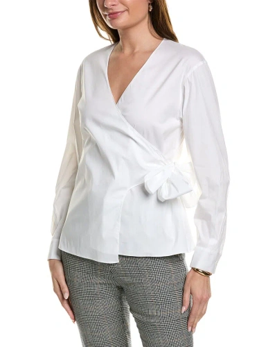 Lafayette 148 New York Wrap Blouse In White
