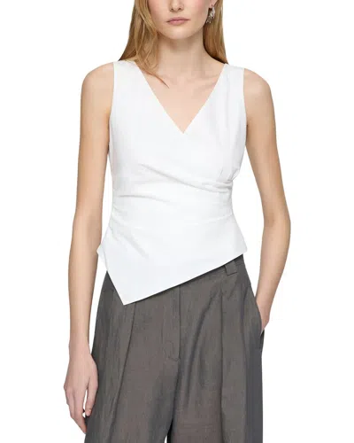 Lafayette 148 New York Wrap Front Top In White