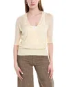 Lafayette 148 New York Wrap Silk Pullover In Yellow