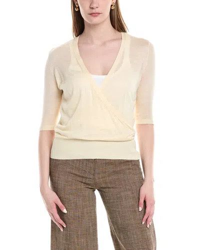 Lafayette 148 New York Wrap Silk Pullover In Yellow