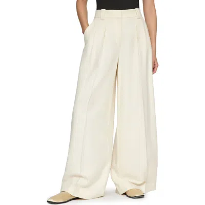 Lafayette 148 New York Wyatt Bouclé Wide Leg Pants In Cloud