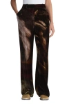 Lafayette 148 Petite L148 X Save Venice Print Velvet Gates Pant In Burnt Sienna Multi