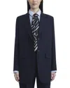 Lafayette 148 New York Zane Silk Blazer In Blue
