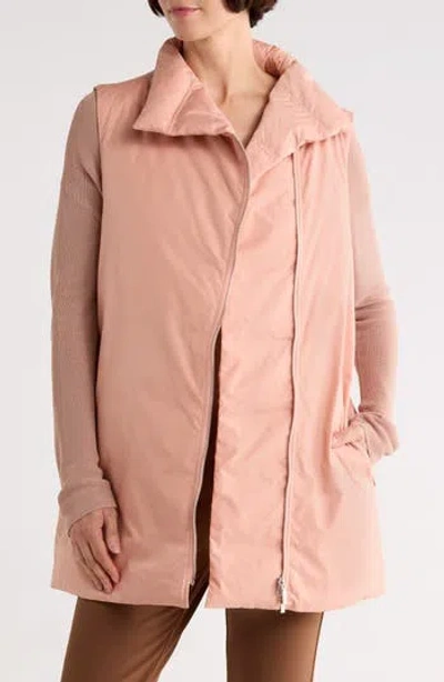 Lafayette 148 New York Zip Front Down Puffer Vest In Pink