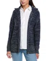 Lafayette 148 New York Zip Front Relaxed Wool In Blue