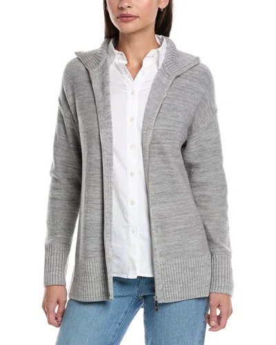 Lafayette 148 New York Zip Front Relaxed Wool In Gray