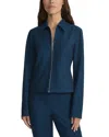 Lafayette 148 Plus-size Cottonsilk Tape Knit Bomber In Midnight Blue