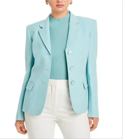 Lafayette 148 Notch Collar Three Button Blazer In Blue