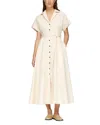 Shop Lafayette 148 Notch Lapel Shirt Dress In Raffia