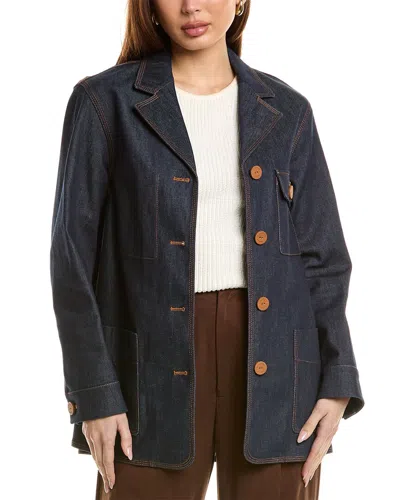 LAFAYETTE 148 NOTCHED COLLAR CHORE JACKET