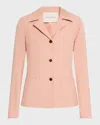 Lafayette 148 Notched-lapel Techno Stretch Twill Jacket In Blush Peach