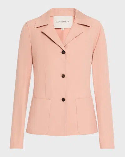 Lafayette 148 Notched-lapel Techno Stretch Twill Jacket In Blush Peach