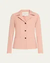 Lafayette 148 Notched-lapel Techno Stretch Twill Jacket In Blush Peach