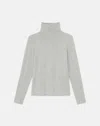 Lafayette 148 Nouveau Jersey Turtleneck In Grey Heather