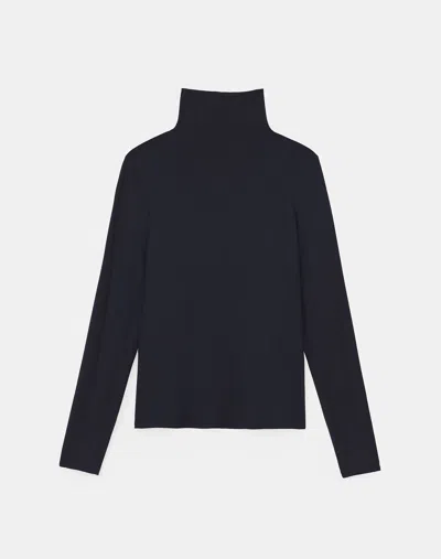Lafayette 148 Nouveau Jersey Turtleneck In Navy