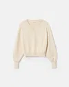 Lafayette 148 Ny Cotton Silk Long Sleeve V Neck Sweater