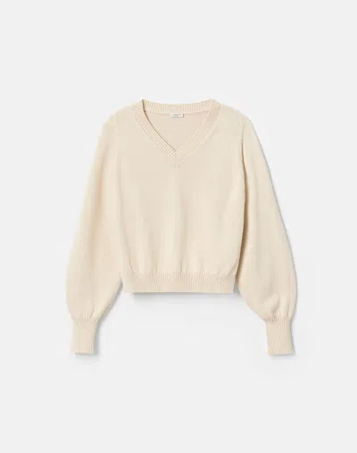 Lafayette 148 Ny Cotton Silk Long Sleeve V Neck Sweater