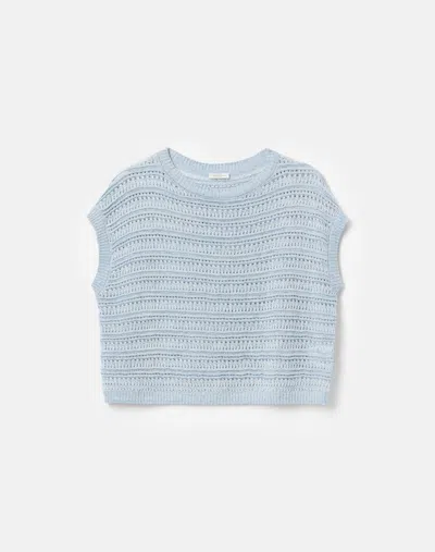 Lafayette 148 Ny Metallic Lace Open Knit Cap Sleeve Top