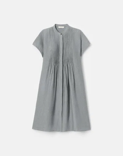 LAFAYETTE 148 PETITE ORGANIC LINEN SHORT SLEEVE SHIFT DRESS