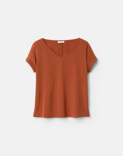 Lafayette 148 Ny Plus Size Organic Stretch Silk Short Sleeve Blouse