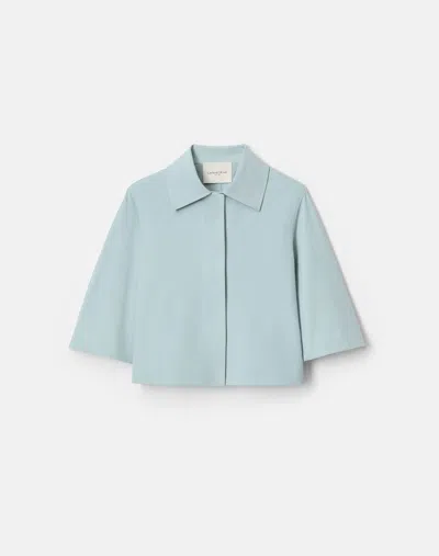 Lafayette 148 Ny Stretch Cotton Short Sleeve Cropped Short Jacket