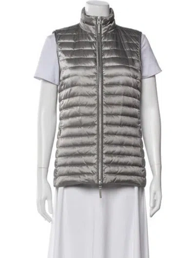 Pre-owned Lafayette 148 Nylon Down Jacket In Gray