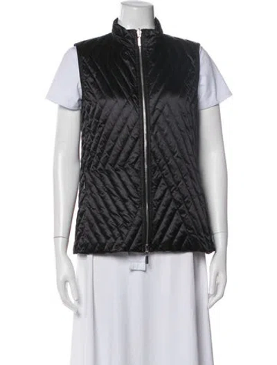 Pre-owned Lafayette 148 Nylon Vest In Black