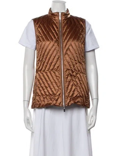 Pre-owned Lafayette 148 Nylon Vest In Brown