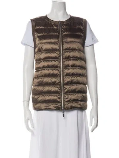 Pre-owned Lafayette 148 Nylon Vest In Brown