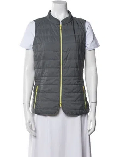 Pre-owned Lafayette 148 Nylon Vest In Gray