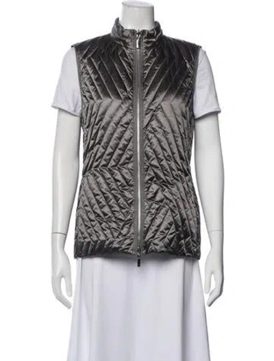 Pre-owned Lafayette 148 Nylon Vest In Gray