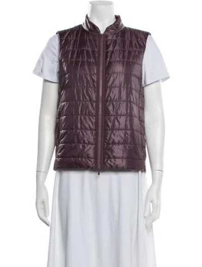Pre-owned Lafayette 148 Nylon Vest In Purple