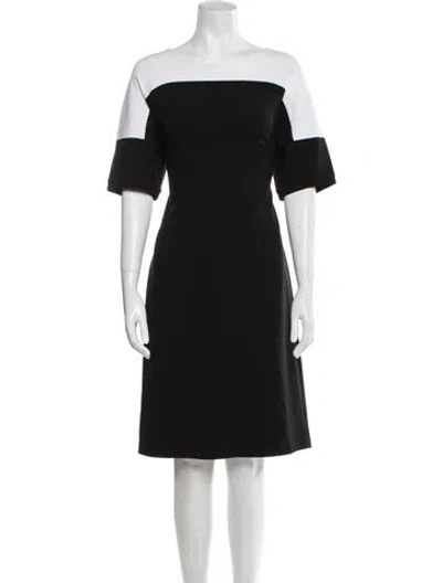 Pre-owned Lafayette 148 Off-the-shoulder Knee-length Dress In Black