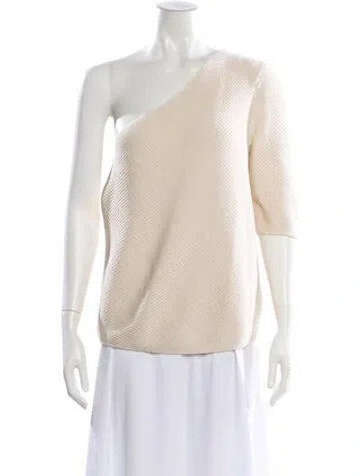 Pre-owned Lafayette 148 One-shoulder Sweater In Neutral