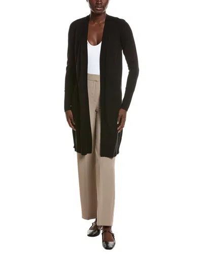 Lafayette 148 Open Front Cashmere & Silk-blend Cardigan In Black